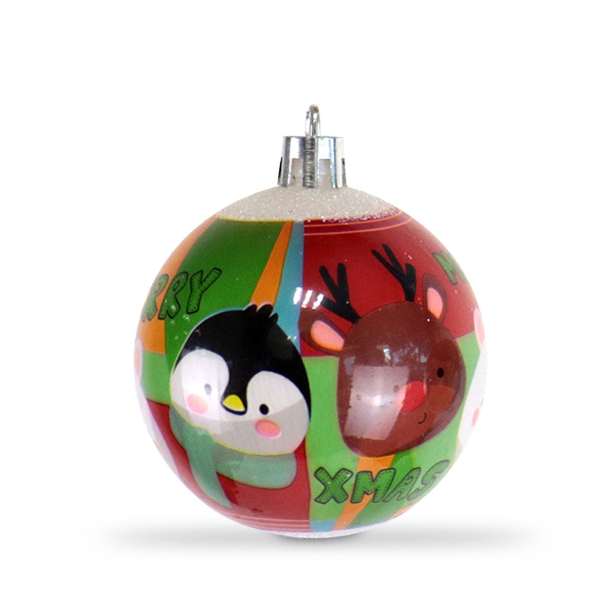 Esferas Navideñas Decoradas color Blanco, 2 piezas.