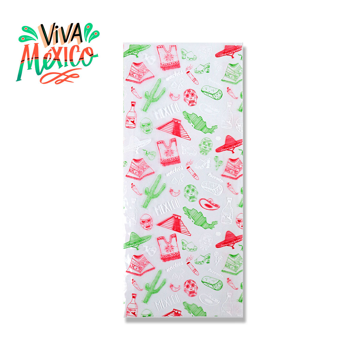 Bolsas de Celofán con Temática Mexicana, 10 piezas