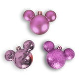 Esferas Navideñas Mickey Mouse color Rosa, 3 piezas.