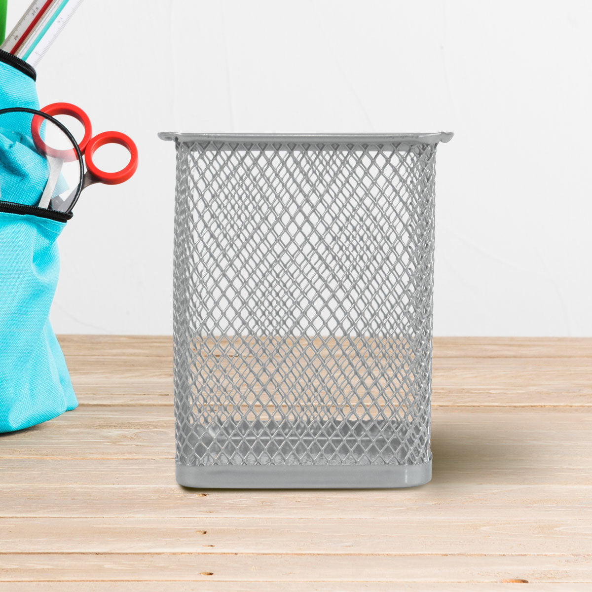 Organizador Malla de Escritorio color Plata