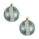 Esferas Navideñas con Diamantina Bicolor, 2 piezas.