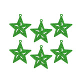 Mini Estrellas con Diamantina color Verde, 6 piezas.