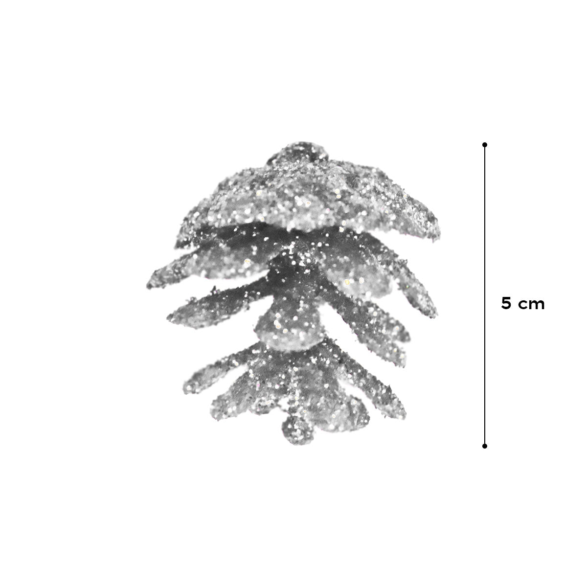 Piñas Navideñas con Diamantina Plateada