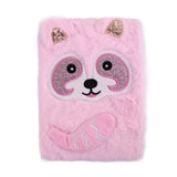 Libreta Mapache de Peluche Color Rosa, 80 páginas