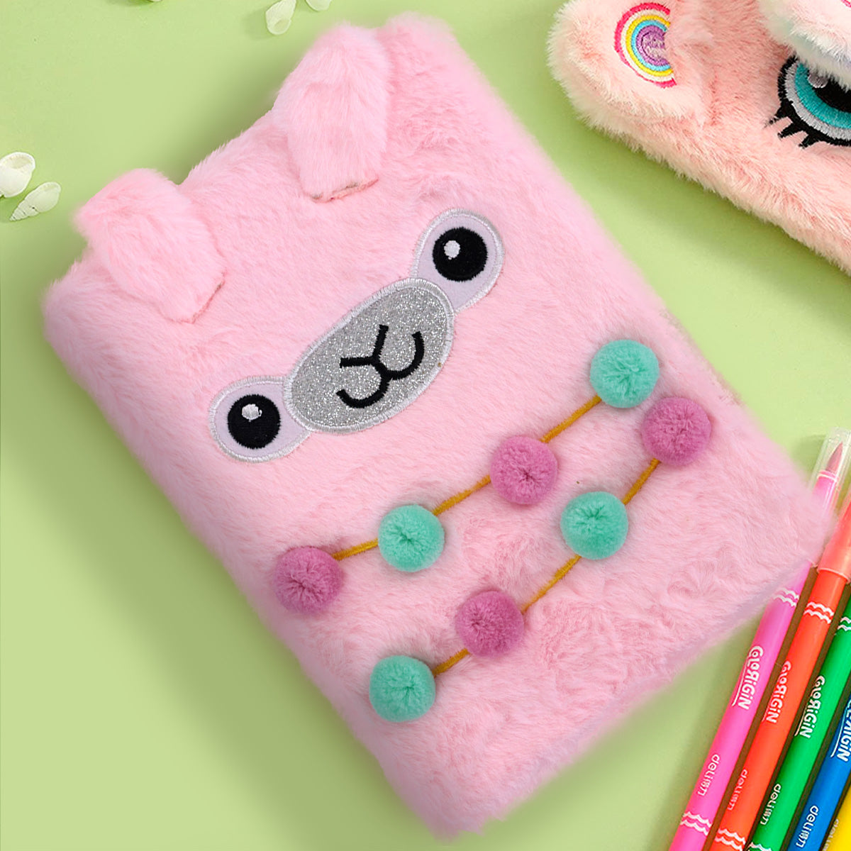 Libreta Llama de Peluche Color Rosa, 80 páginas