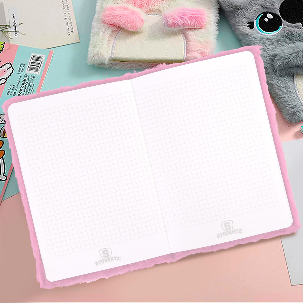 Libreta Llama de Peluche Color Rosa, 80 páginas