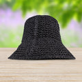 Sombrero de Paja de Punto color Negro