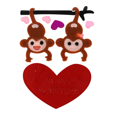 Stickers de Gel Monkey Couple para Ventana