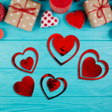 Corazones Metálicos Decorativos Color Rojo, 5 piezas.