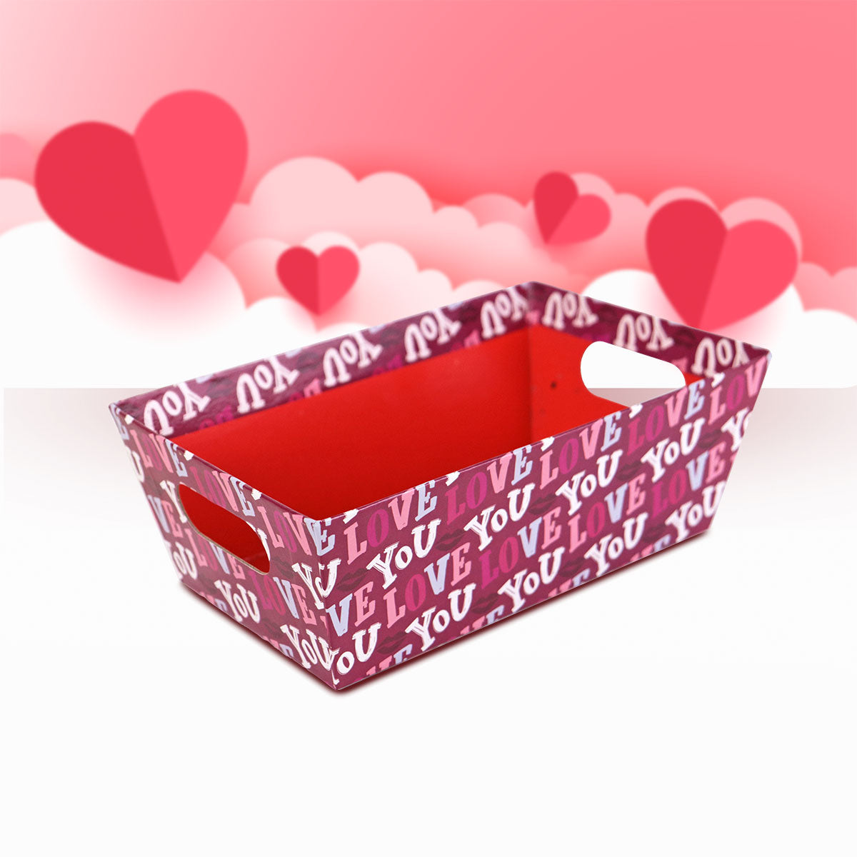 Caja Multiusos Decorada de San Valentín Color Morado – Waldo's