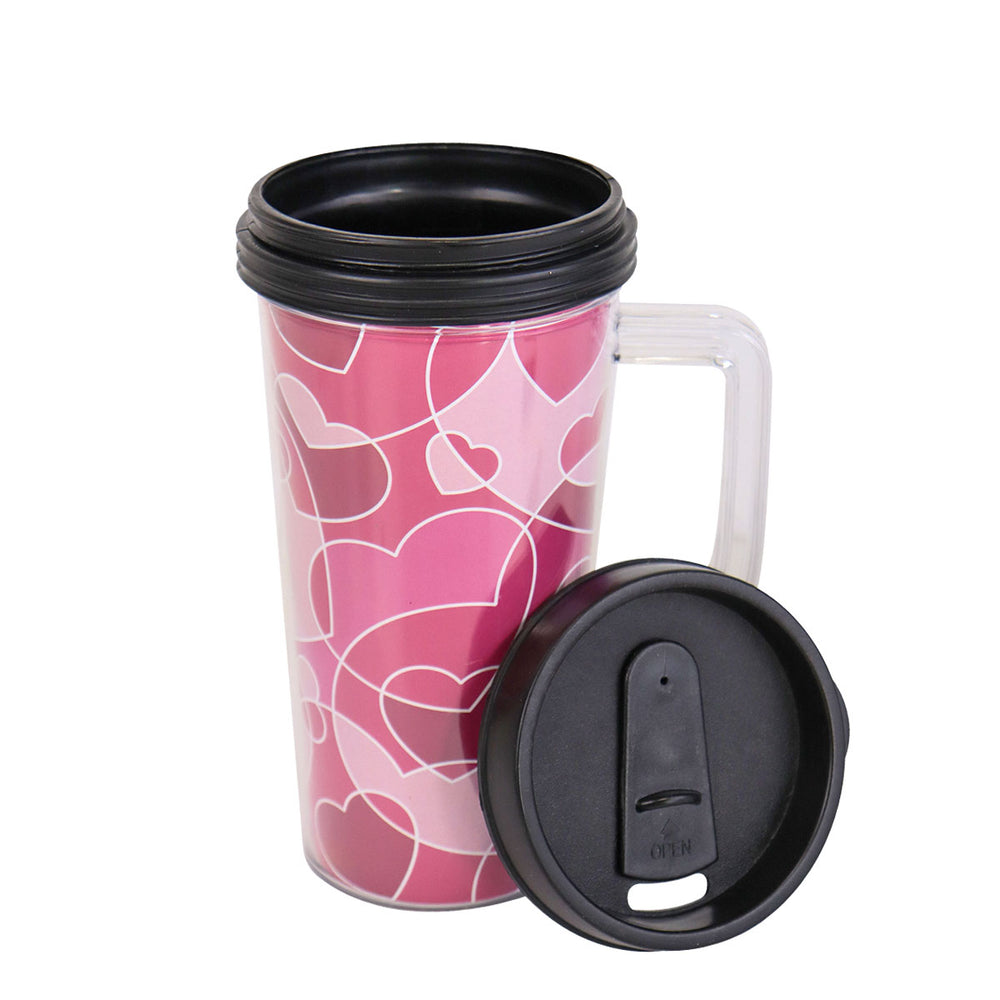 Termo para Café Corazones Color Rosa