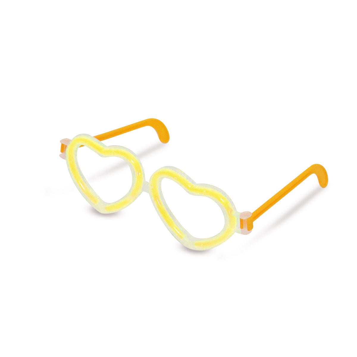 Lentes en forma de Corazón Amarillo Neón