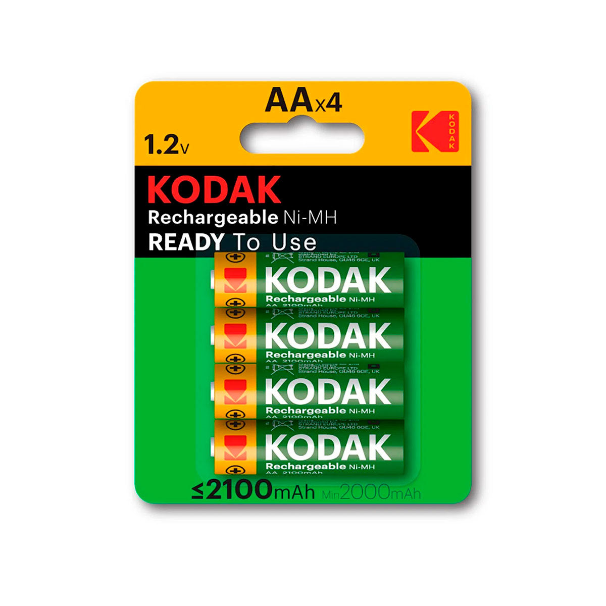 Pilas Recargables Kodak Ni-MH AA 2100mAH 4 piezas