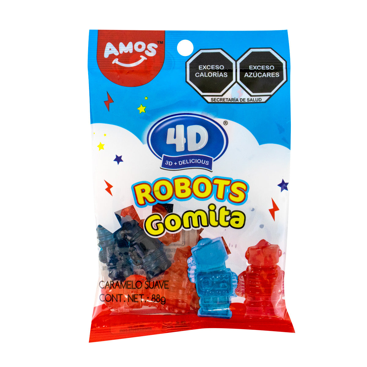 Gomitas 4D en Forma de Robot, Amos 62 gr.