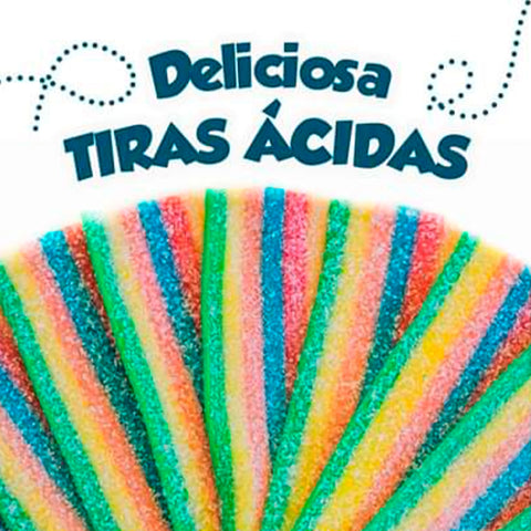 Gomitas de Tiras Acidas con sabores Frutales 90g