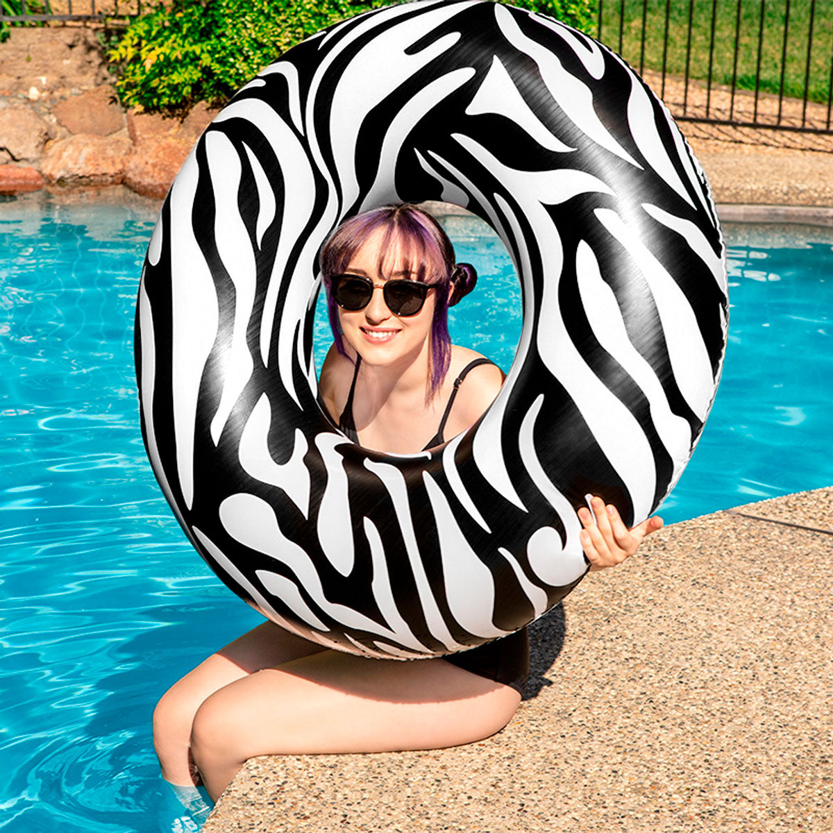 Flotador Inflable de Dona, Diseño Zebra