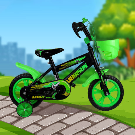 Bicicleta Rodada 12 Color Verde para Niño, Ruedas de Apoyo