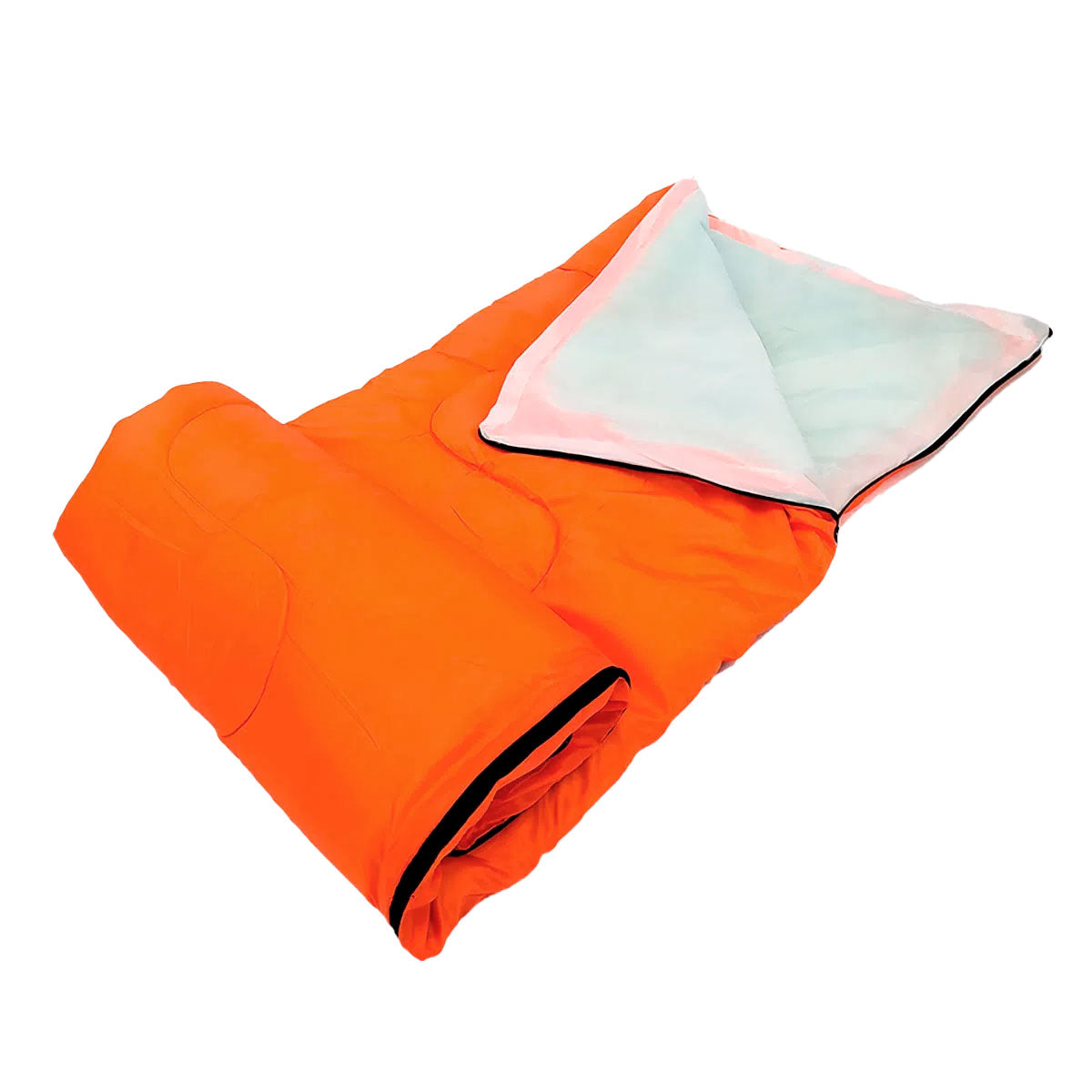 Bolsa Para Dormir Sleeping Bag Para Adultos Tafeta Color Naranja 180 Cm