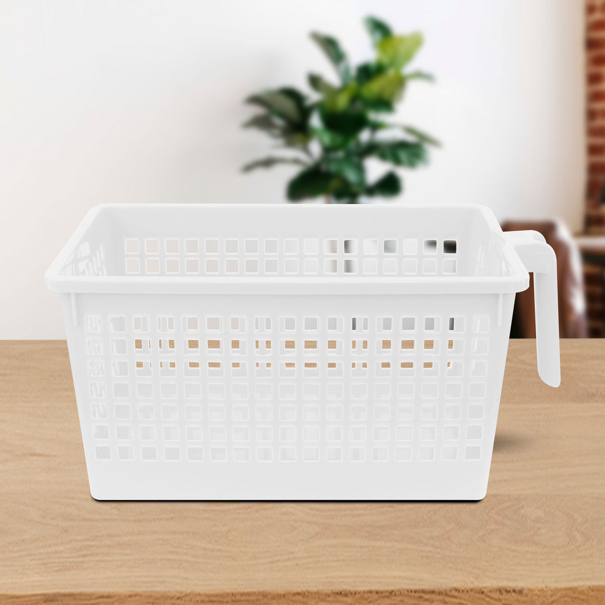 Canasta Multiusos de Plástico color Blanco 27x17x10cm