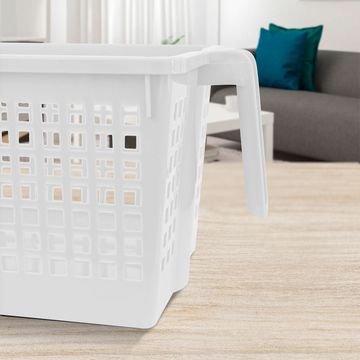 Canasta Multiusos de Plástico color Blanco 27x17x10cm