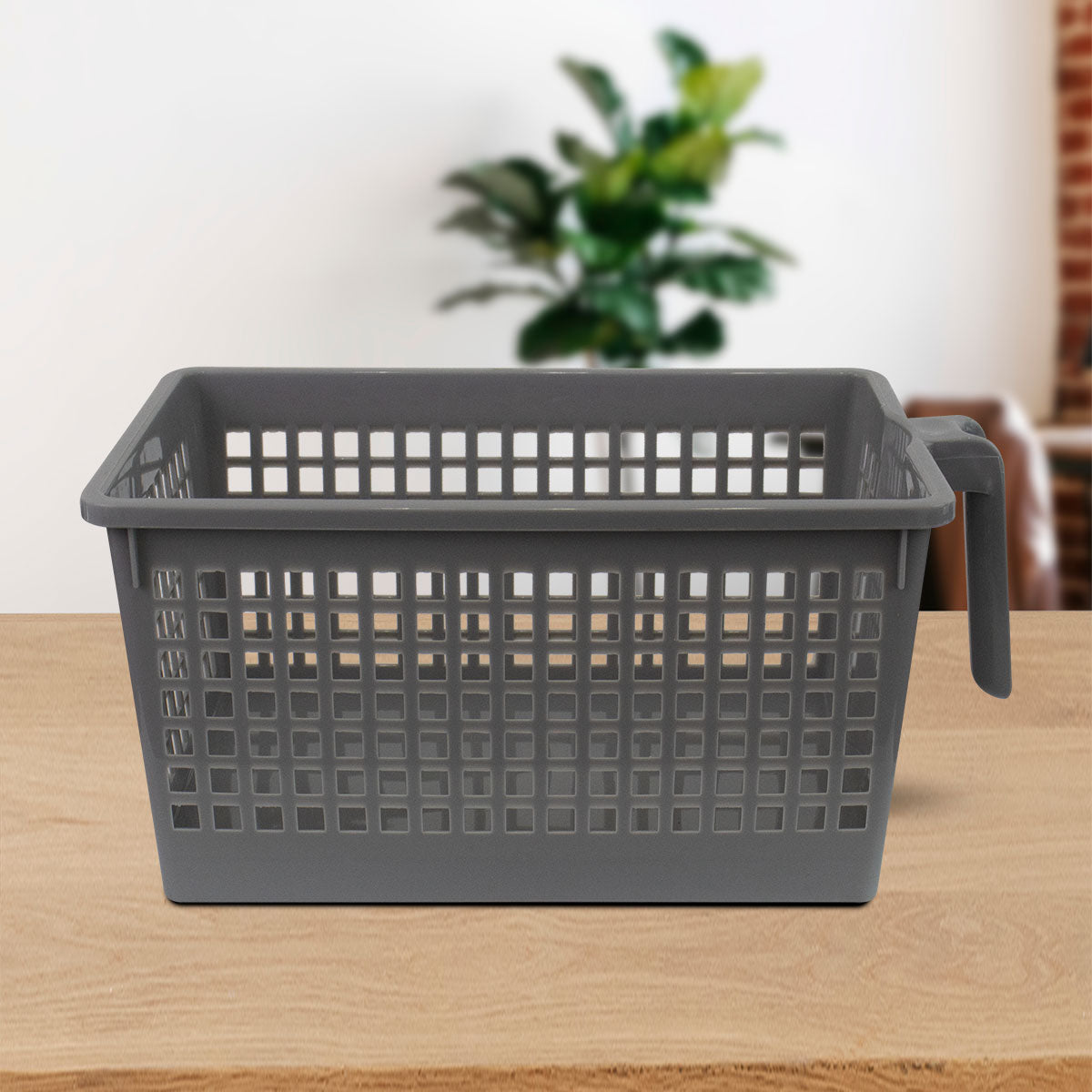 Canasta Multiusos de Plástico color Gris 27x17x10cm