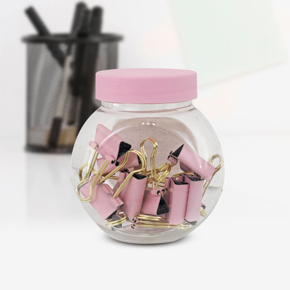 Contenedor de Sujeta Documentos multiusos color Rosa, 15 pza.