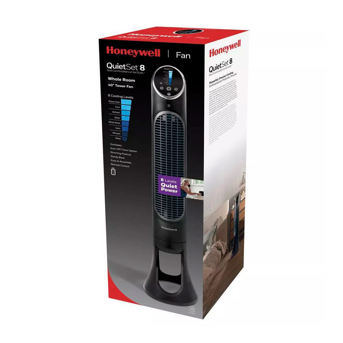 Ventilador Honeywell QuietSet 8 20.3x25.4x81.3 cm