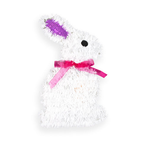 Adorable Conejo Blanco de tinsel, Pascua