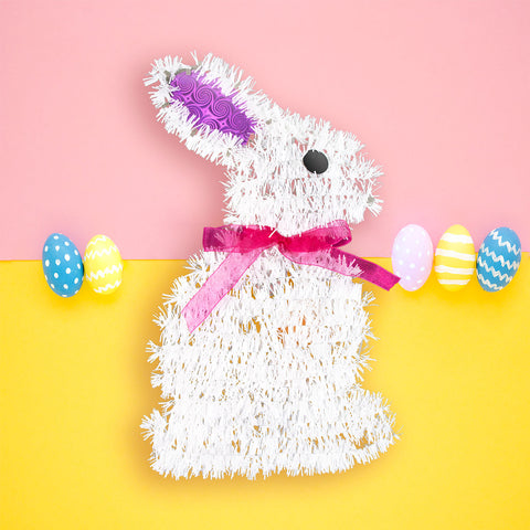 Adorable Conejo Blanco de tinsel, Pascua