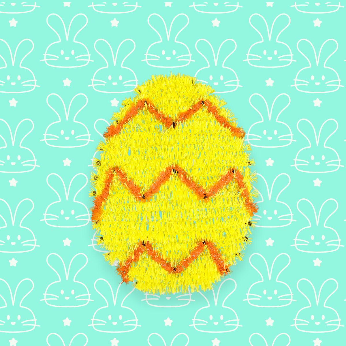 Adorable Huevo Amarillo de tinsel, Pascua