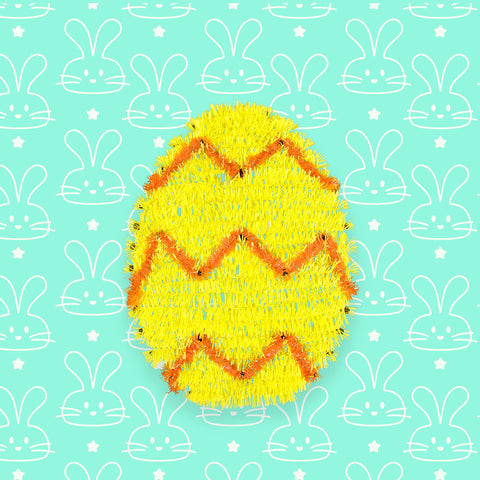 Adorable Huevo Amarillo de tinsel, Pascua