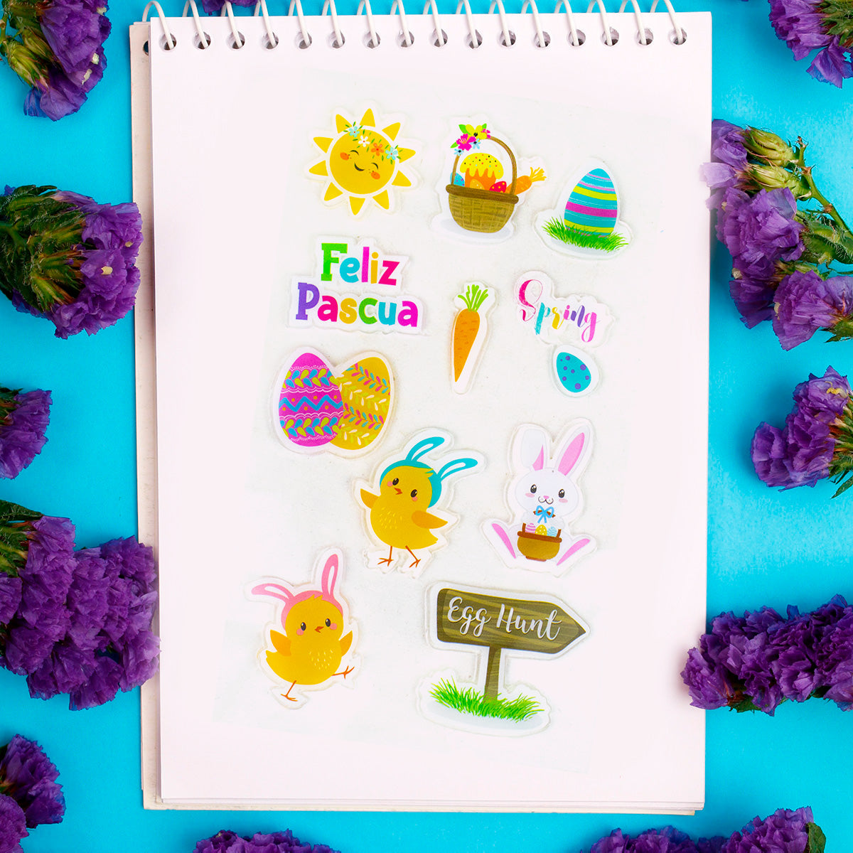 Stickers de Gel Feliz Pascua