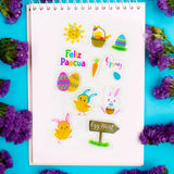 Stickers de Gel Feliz Pascua