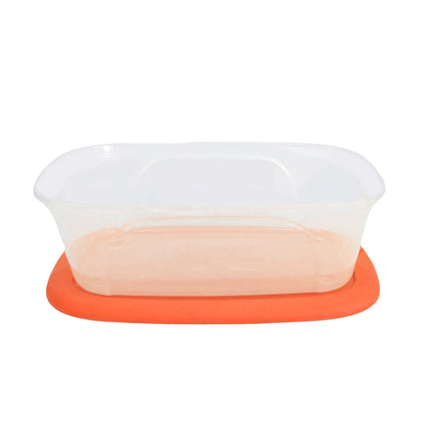 Caja Multiusos de Plástico con Tapa, Color Naranja.