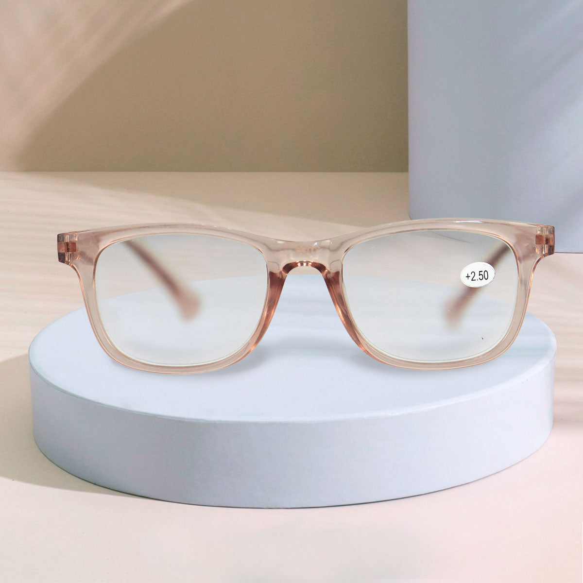 Lentes de Armazón Rubi Ovalados con Graduación de 2.5 Dioptrias, Ideal para Lectura