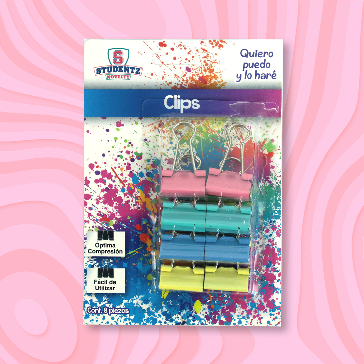 Clips Organizadores Studentz de Colores 8pzas
