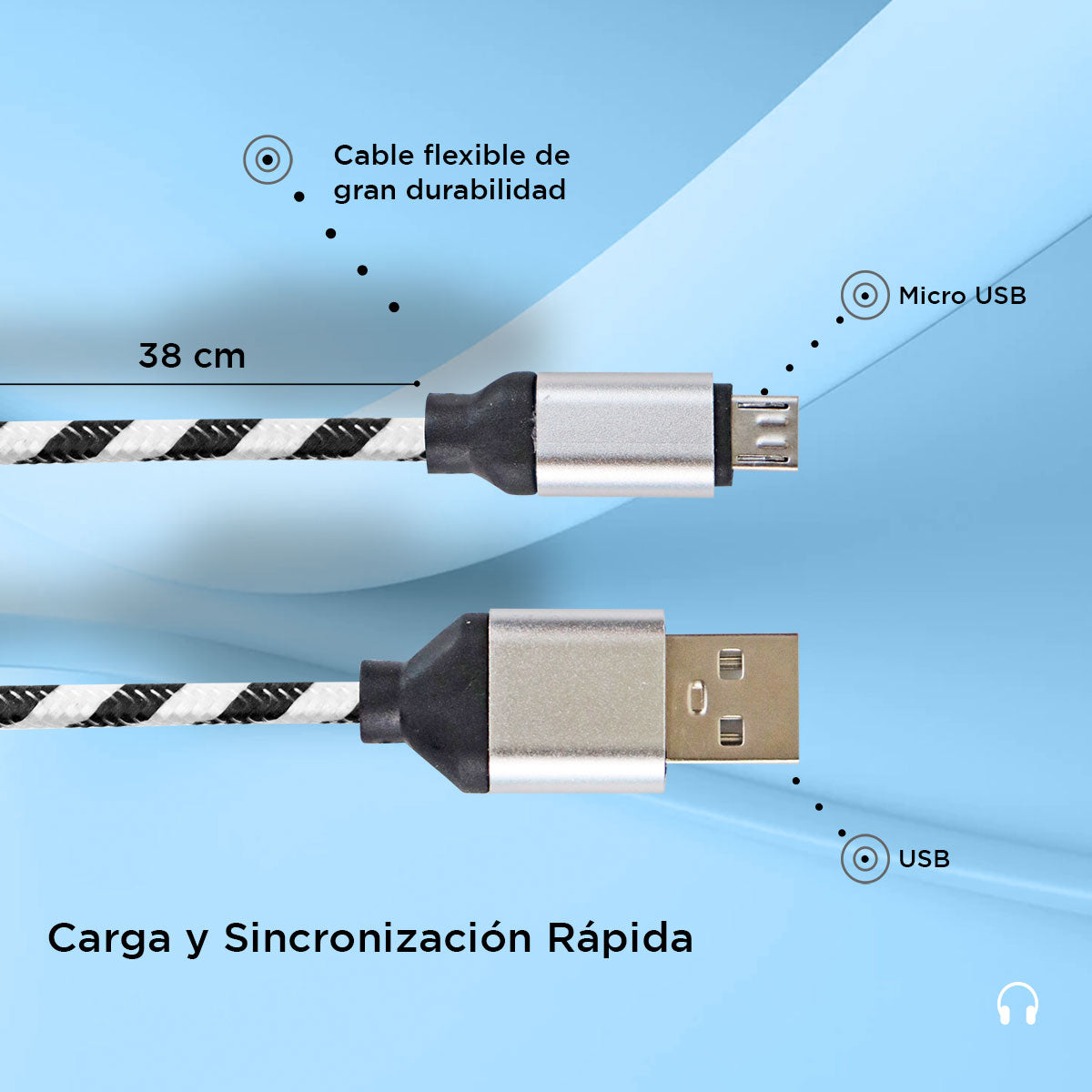 Cable Micro USB PRO 1m