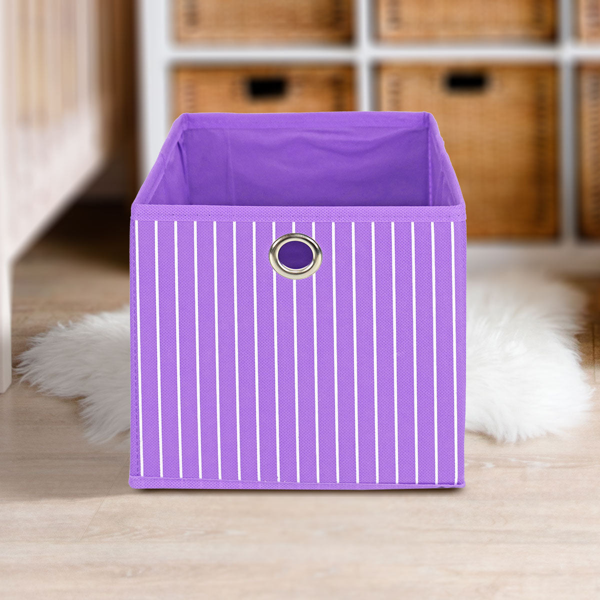 Caja Cuadrada para Almacenamiento, Organizador Non Woven Morado