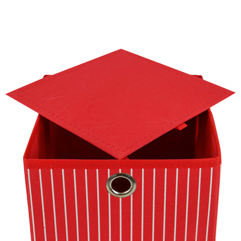 Caja Cuadrada para Almacenamiento, Organizador Non Woven Rojo