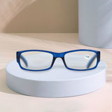 Lentes de Armazón Azul Rectangulares con Graduación de 3.00 Dioptrias, Ideal para Lectura