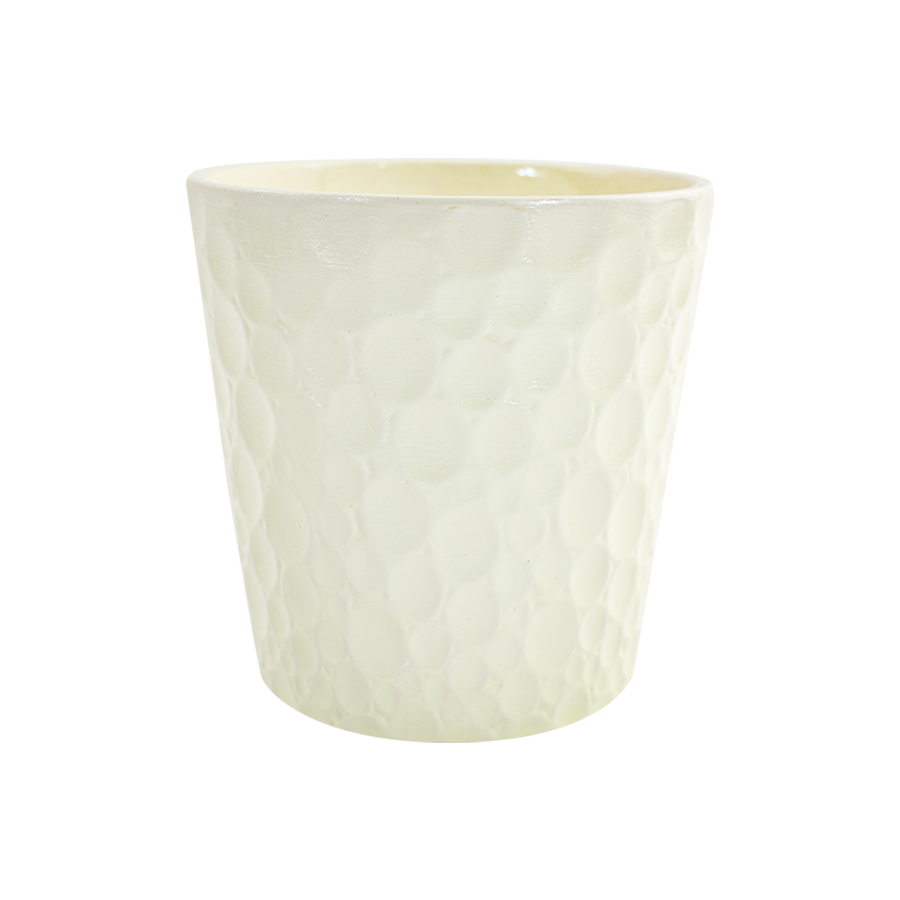 Encantadora Maceta de Cerámica color Marfil
