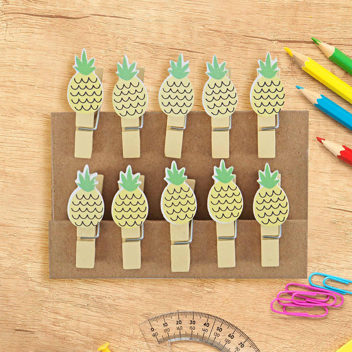 Clips de Madera en forma de Piña, 10 piezas