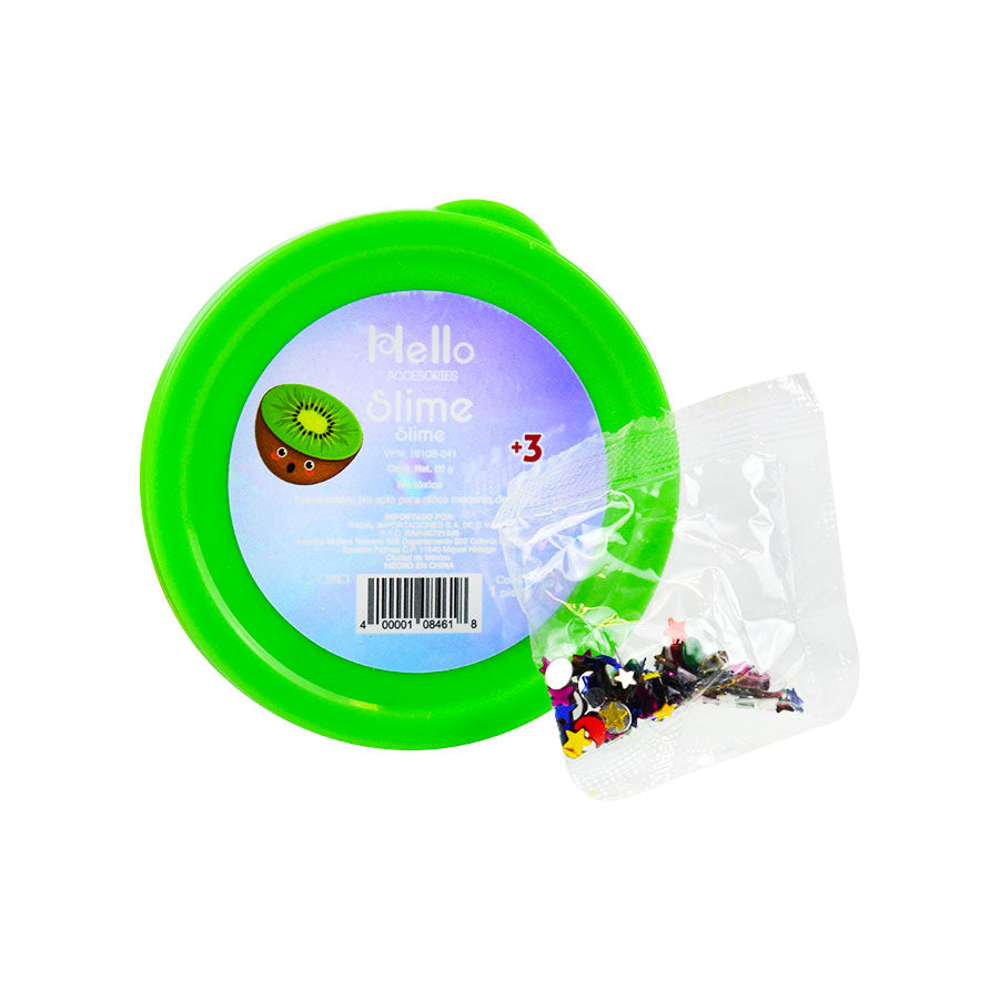 Slime Color Verde con Confeti Metálico 80g