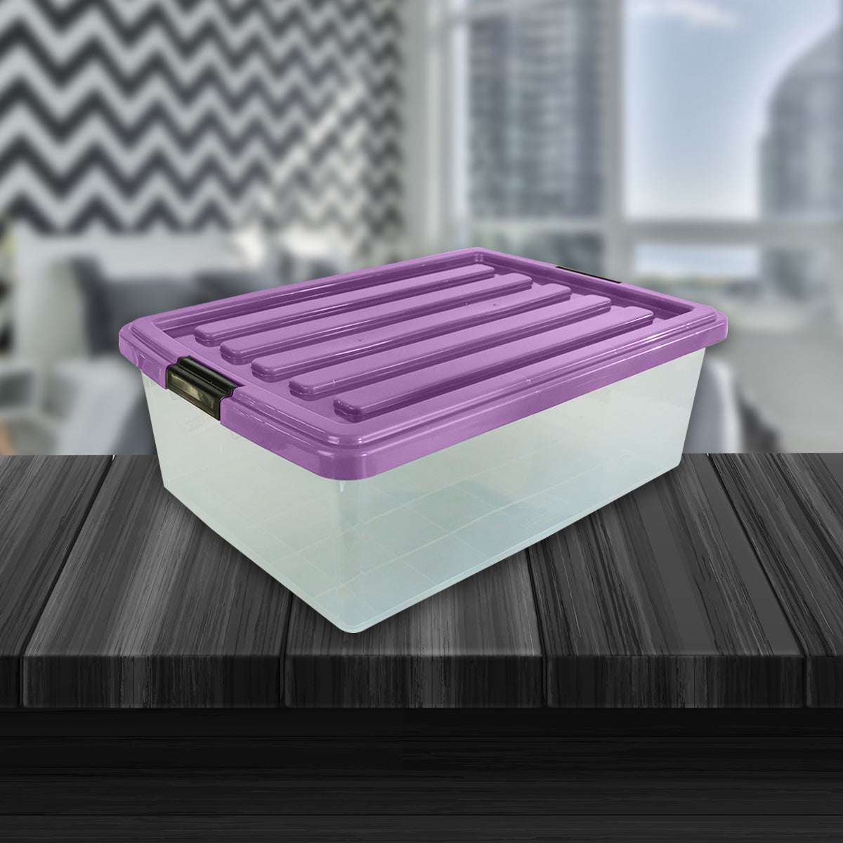 Caja de Almacenamiento Goliat, 32 L, 1 Pieza, Color Morado