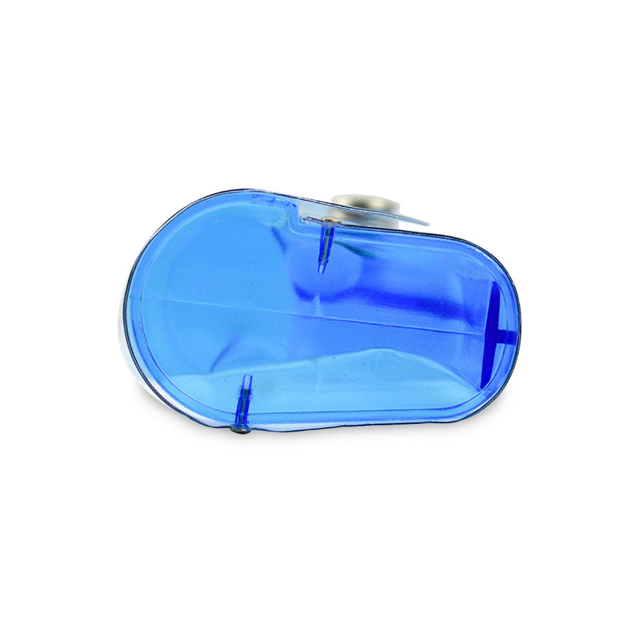 Estuche para Lentes Transparente con Botón de Cerrado Azul