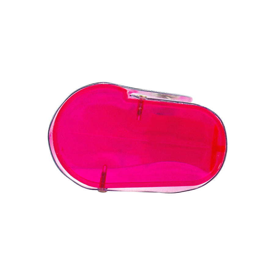 Estuche para Lentes Transparente con Botón de Cerrado Rosa