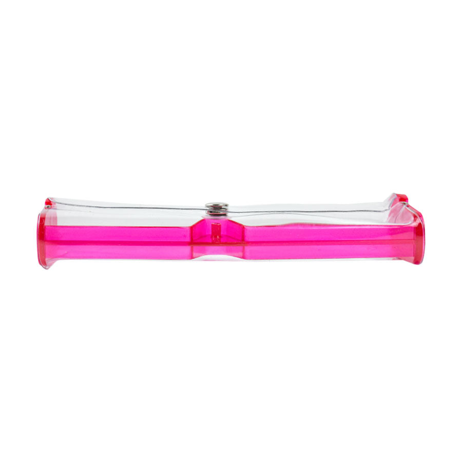 Estuche para Lentes Transparente con Botón de Cerrado Rosa