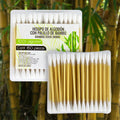 Caja con Hisopos Palillo de Bambú 100% Algodón 160 piezas