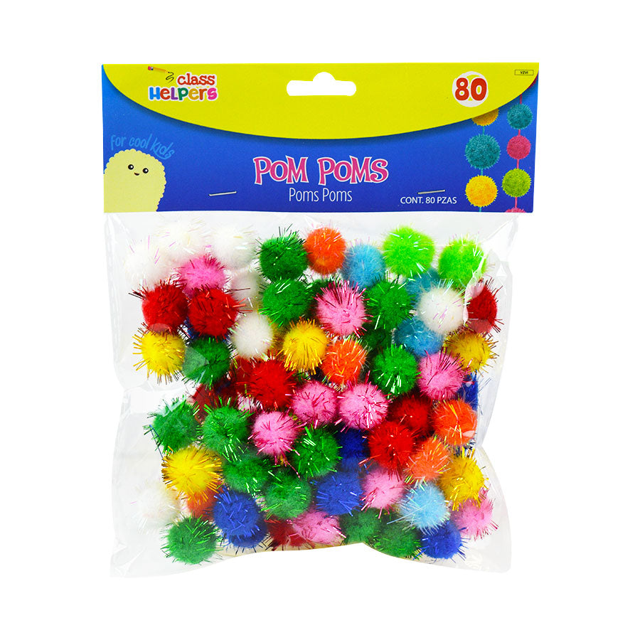 Poms Poms Eday de Diferentes Colores 80pzas