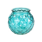 Florero redondo color azul turquesa